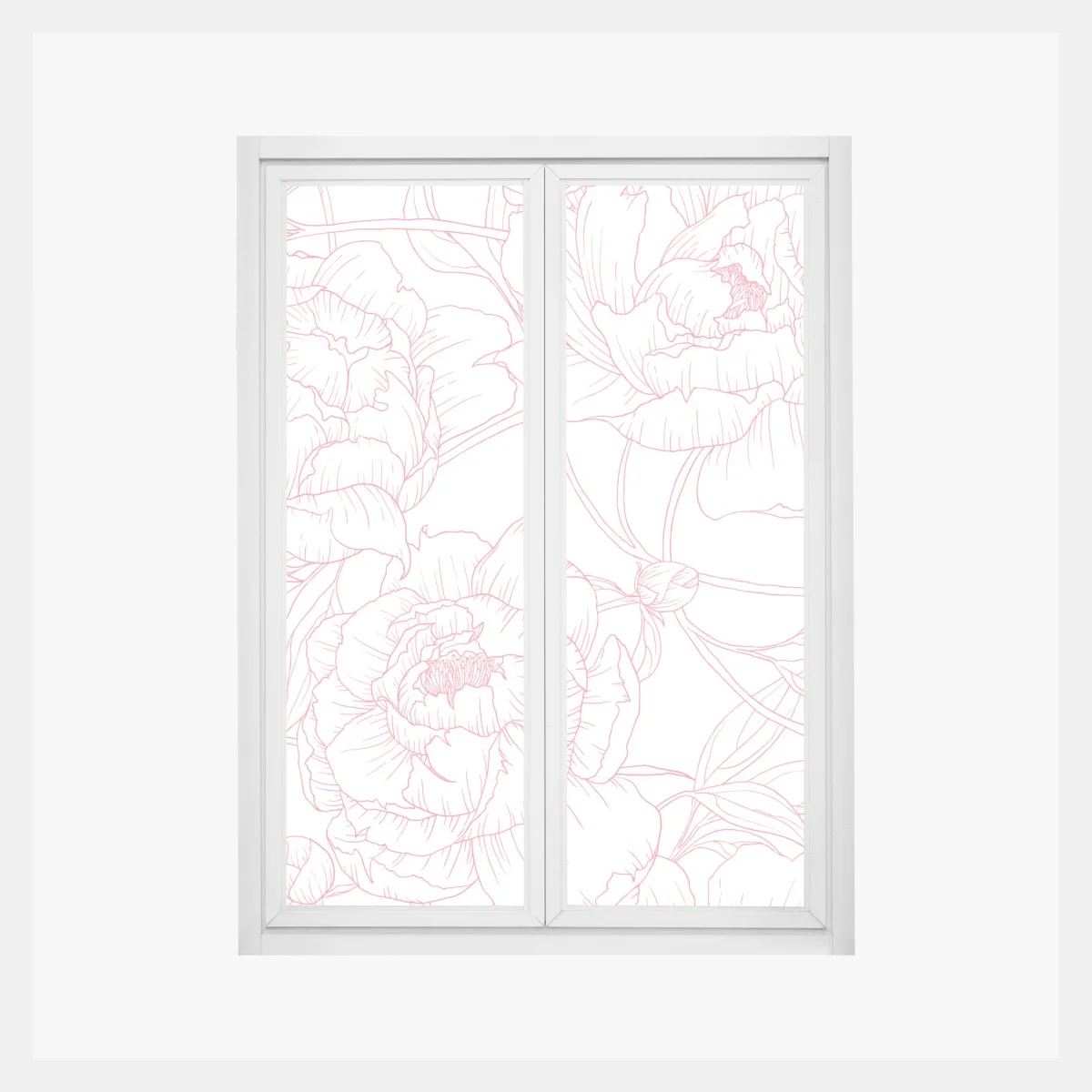Pegatina para ventana patrón floral de peonías en líneas rosa – Pixers® Pegatina para ventana patrón floral de peonías en líneas rosa – Pixers®