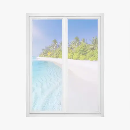 Pegatina para ventana paraíso tropical junto al mar – Pixers®