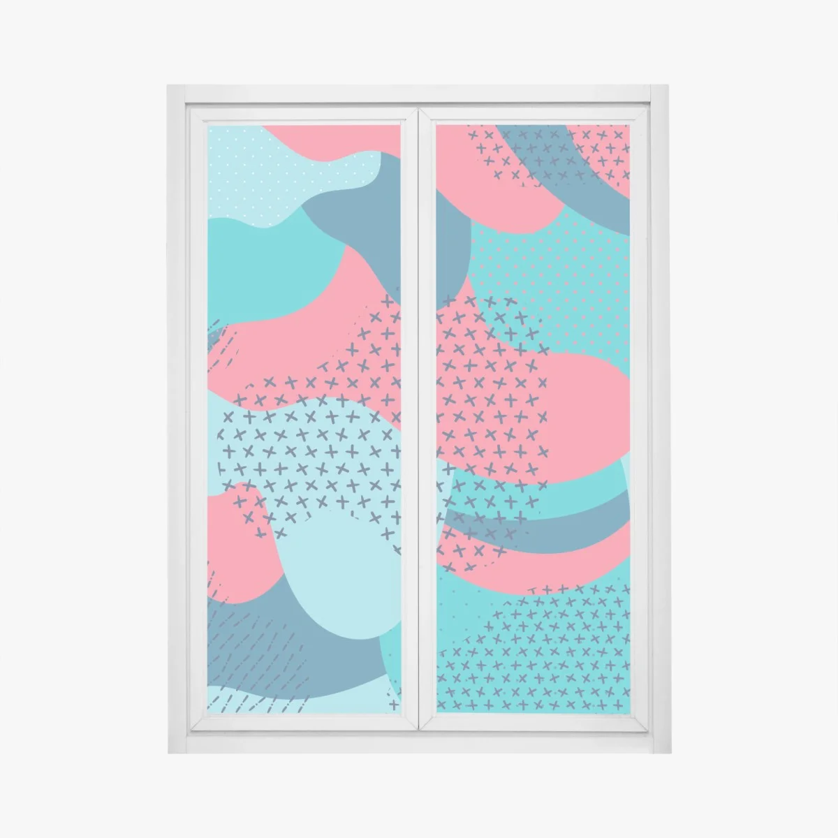 Pegatina para ventana arte decorativo abstracto de formas orgánicas en tonos turquesa y rosa – Pixers® Pegatina para ventana arte decorativo abstracto de formas orgánicas en tonos turquesa y rosa – Pixers®
