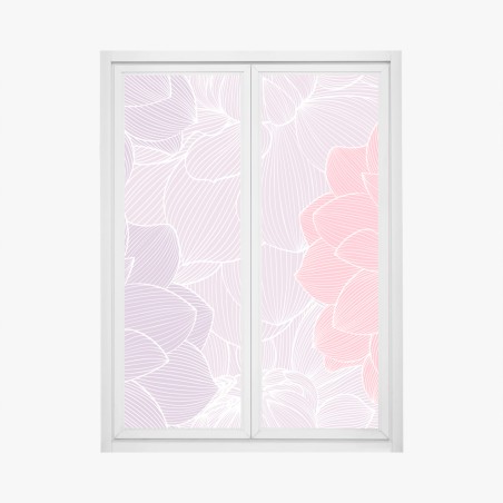 Pegatina para ventana flores lineales en tonos pastel – Pixers®
