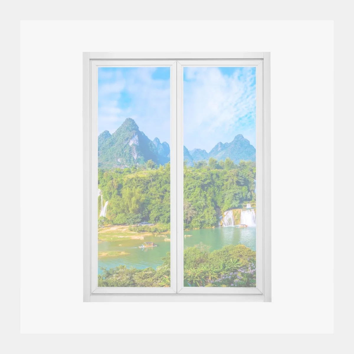 Pegatina para ventana paisaje panorámico de cascadas y montañas – Pixers® Pegatina para ventana paisaje panorámico de cascadas y montañas – Pixers®