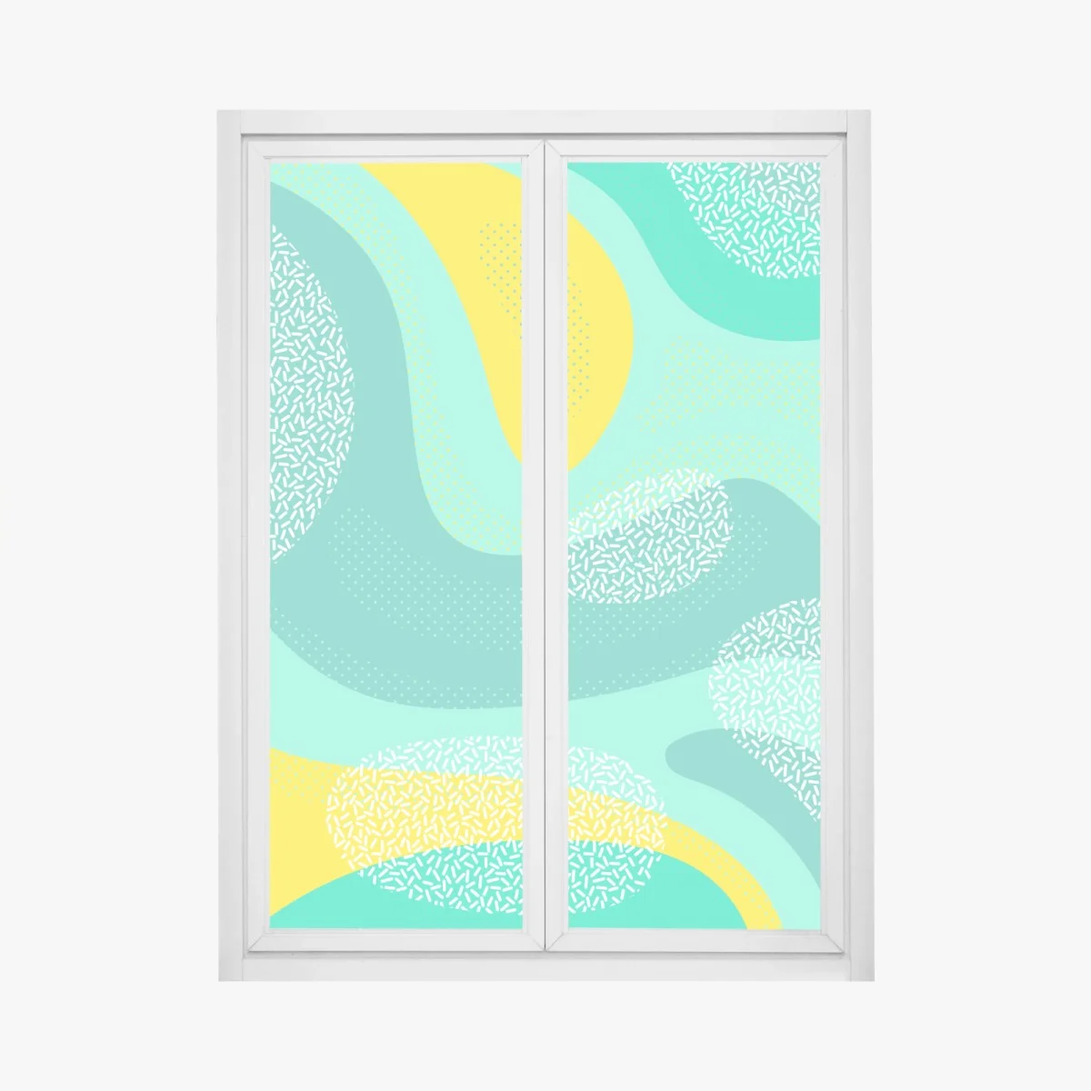 Pegatina para ventana diseño abstracto en tonos turquesa y amarillo – Pixers® Pegatina para ventana diseño abstracto en tonos turquesa y amarillo – Pixers®