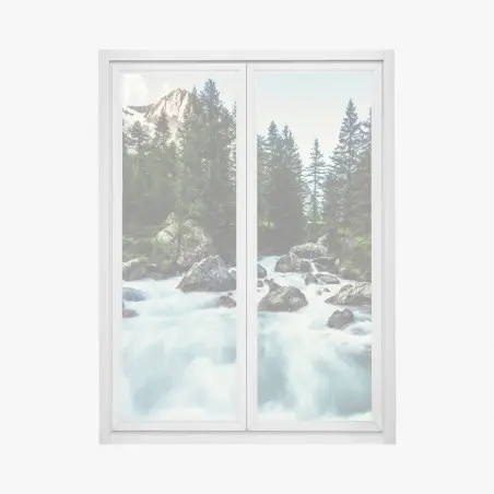 Pegatina para ventana río alpino en Valle Ferret, Italia – Pixers®