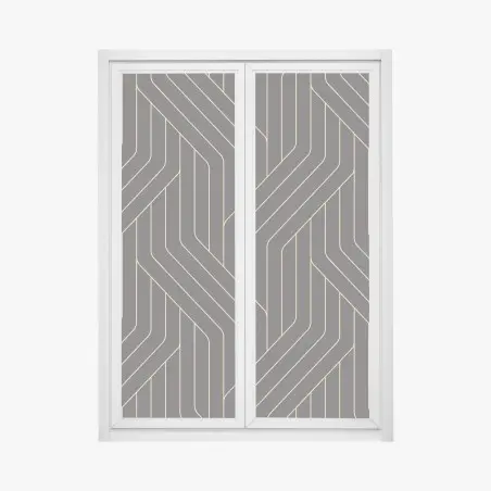 Pegatina para ventana diseño geométrico art déco en dorado – Pixers®