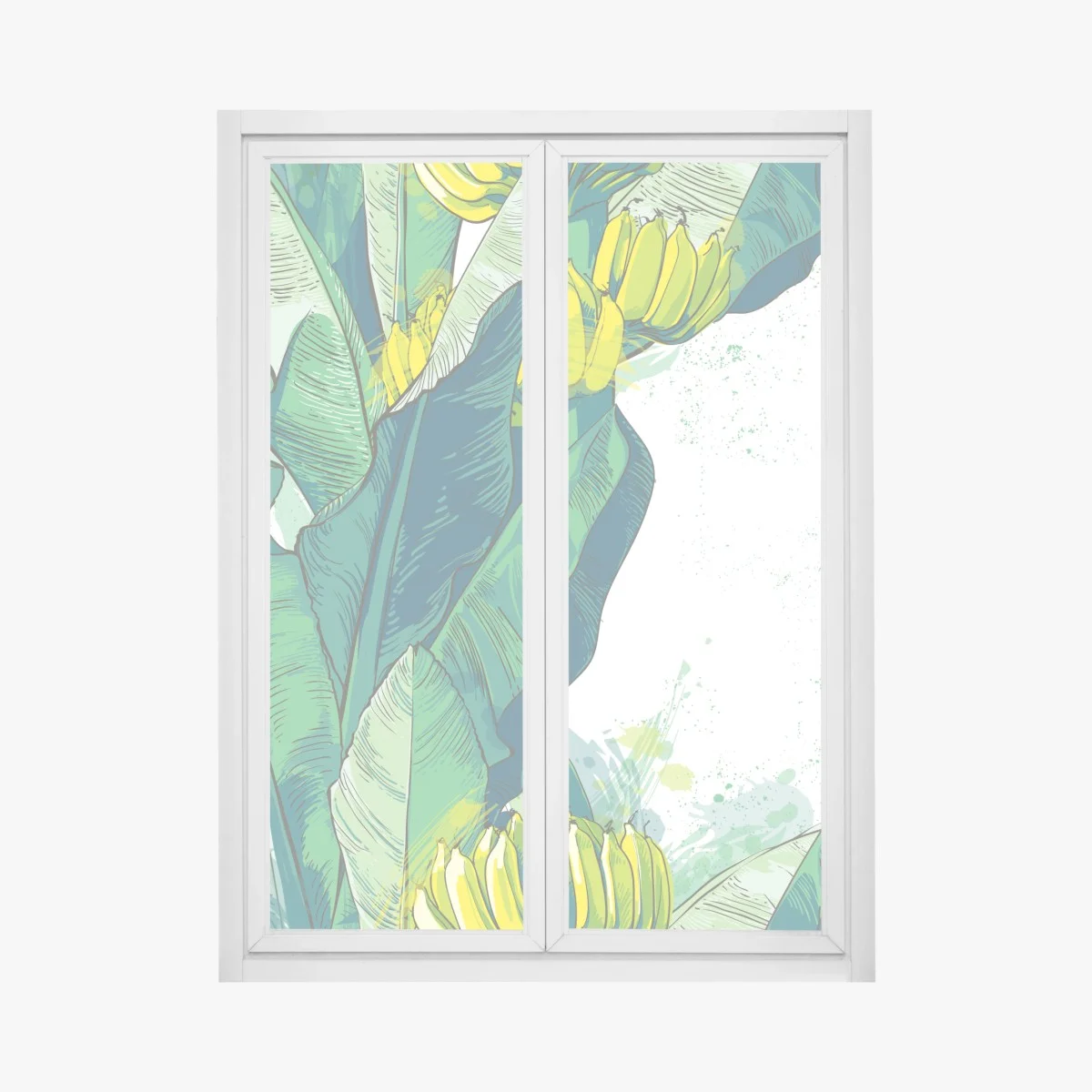Pegatina para ventana motivo tropical de hojas y plátanos – Pixers® Pegatina para ventana motivo tropical de hojas y plátanos – Pixers®