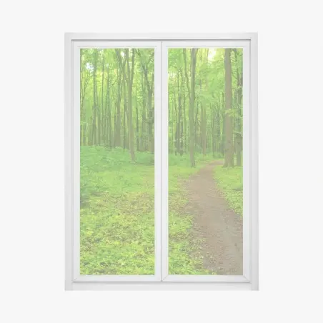 Pegatina para ventana sendero en bosque verde – Pixers®