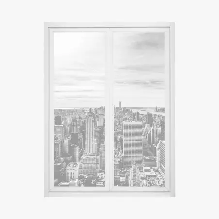 Pegatina para ventana panorama urbano de Nueva York en blanco y negro – Pixers®