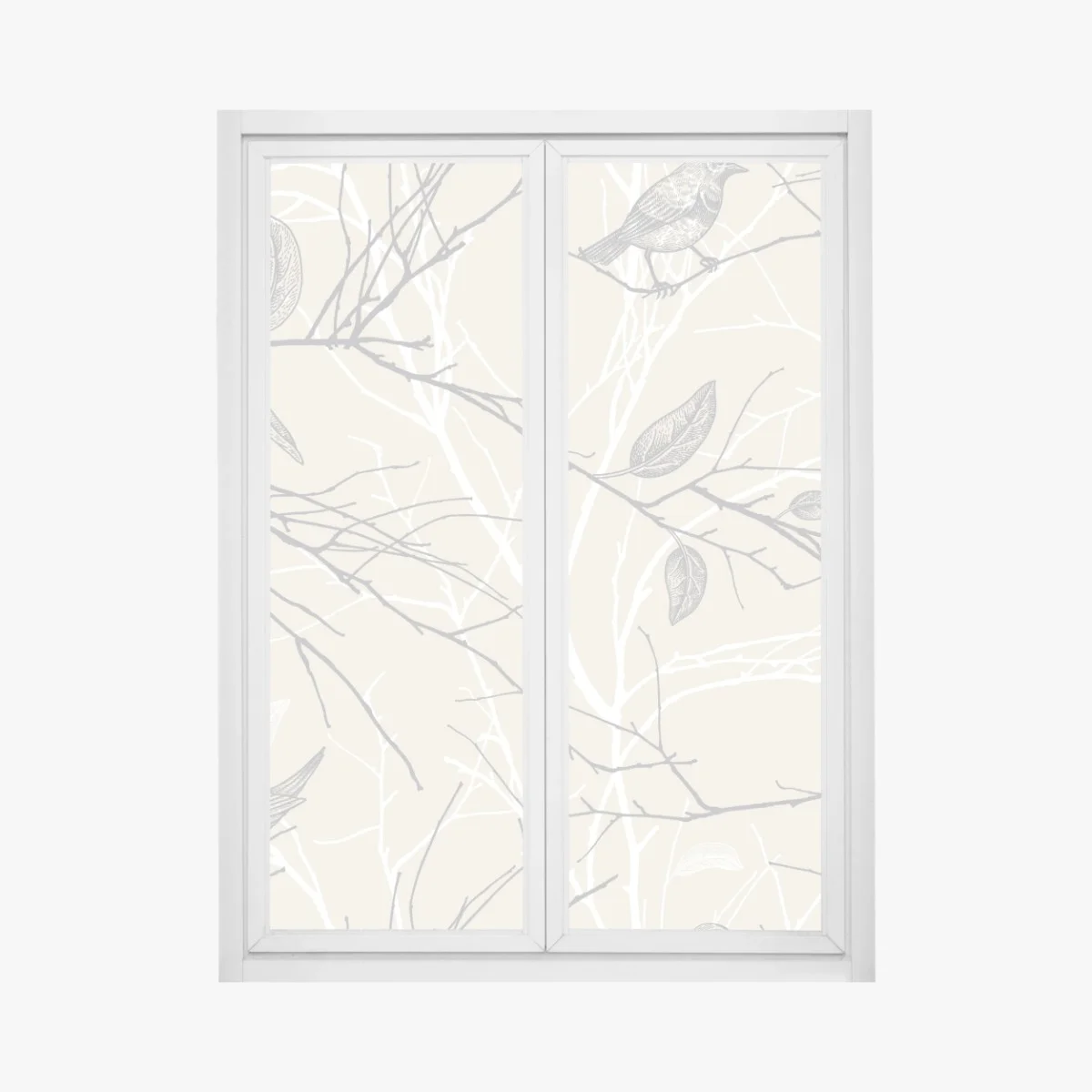 Pegatina para ventana patrón de aves y ramas en tonos neutros – Pixers® Pegatina para ventana patrón de aves y ramas en tonos neutros – Pixers®