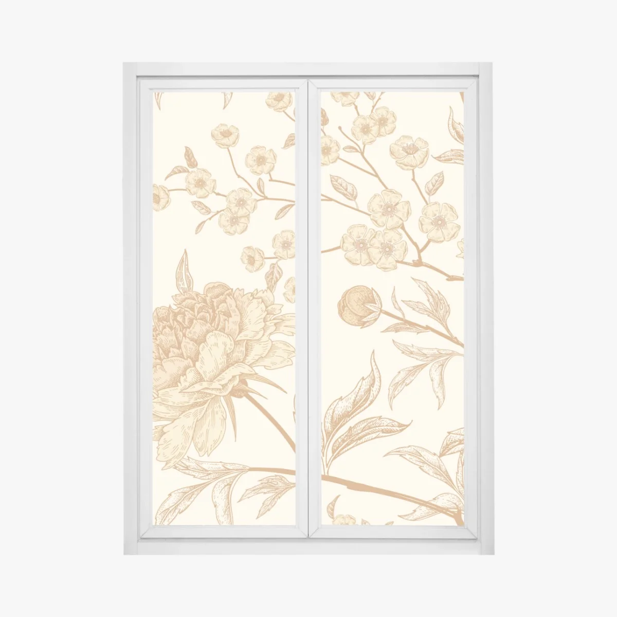 Pegatina para ventana diseño mural floral vintage en tonos beige – Pixers® Pegatina para ventana diseño mural floral vintage en tonos beige – Pixers®