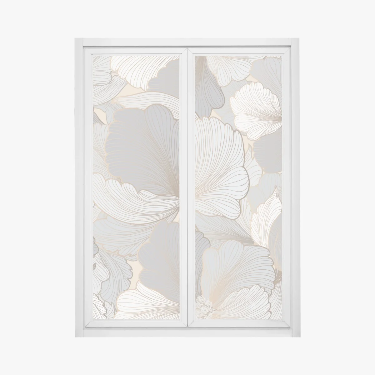 Pegatina para ventana arte floral en tonos neutros y líneas doradas – Pixers® Pegatina para ventana arte floral en tonos neutros y líneas doradas – Pixers®