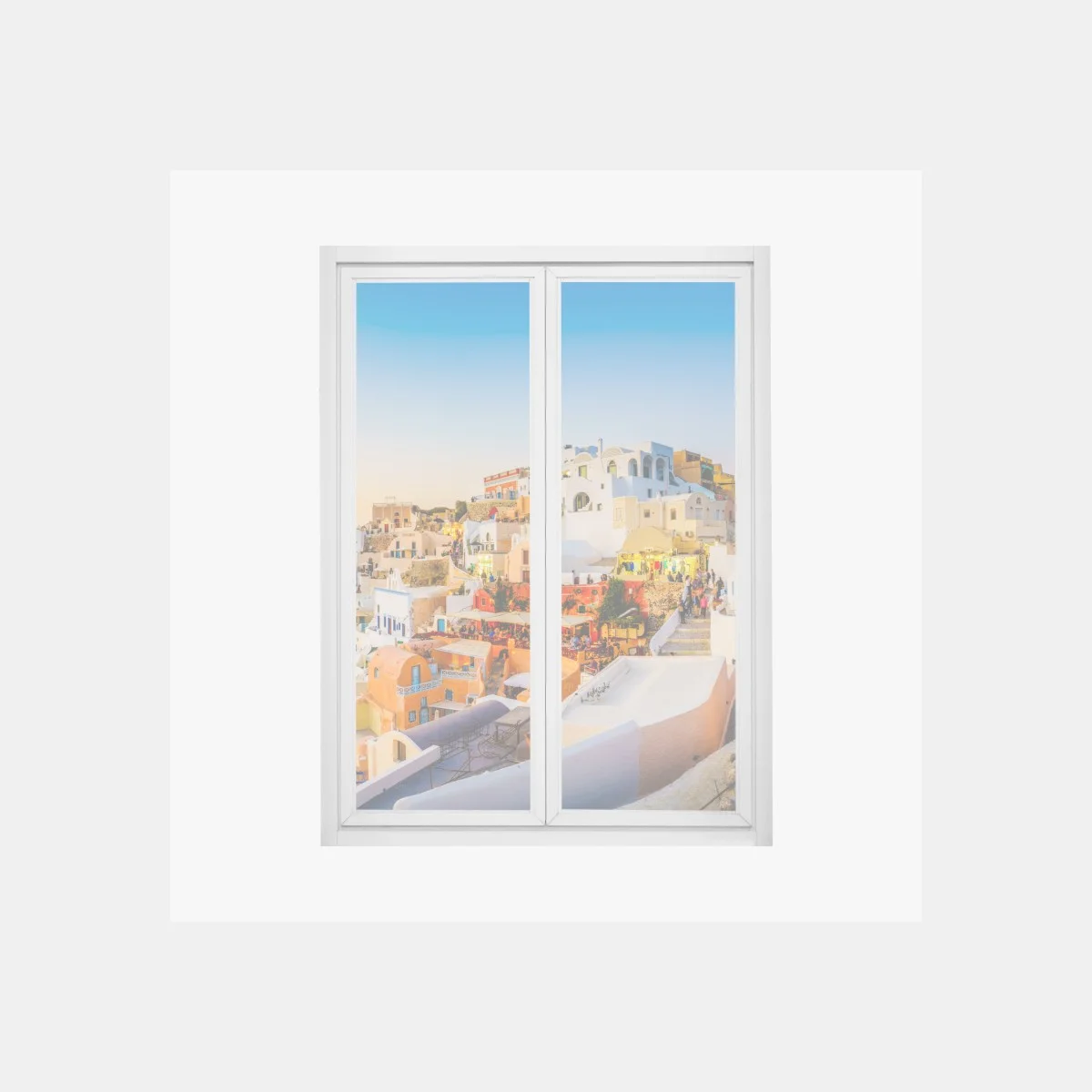 Pegatina para ventana panorama de Santorini al atardecer – Pixers® Pegatina para ventana panorama de Santorini al atardecer – Pixers®