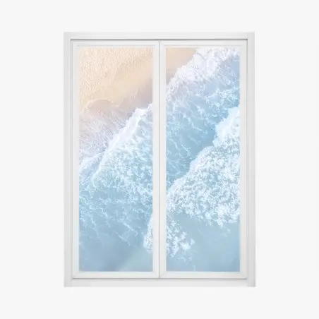 Pegatina para ventana oleaje azul desde el aire – Pixers®