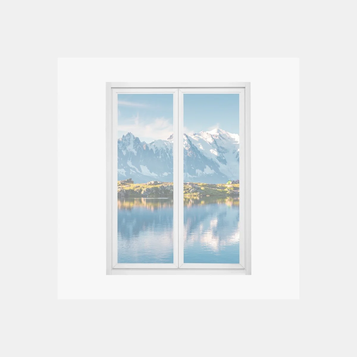 Pegatina para ventana amanecer en Lac Blanc y Mont Blanc – Pixers® Pegatina para ventana amanecer en Lac Blanc y Mont Blanc – Pixers®