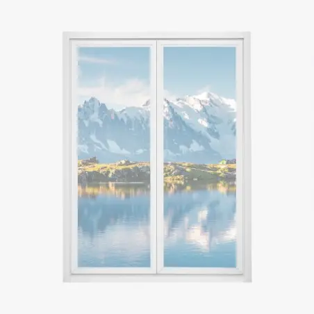 Pegatina para ventana amanecer en Lac Blanc y Mont Blanc – Pixers®