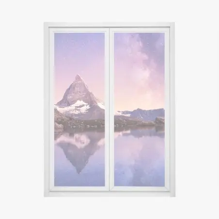 Pegatina para ventana reflejo nocturno en Matterhorn – Pixers®
