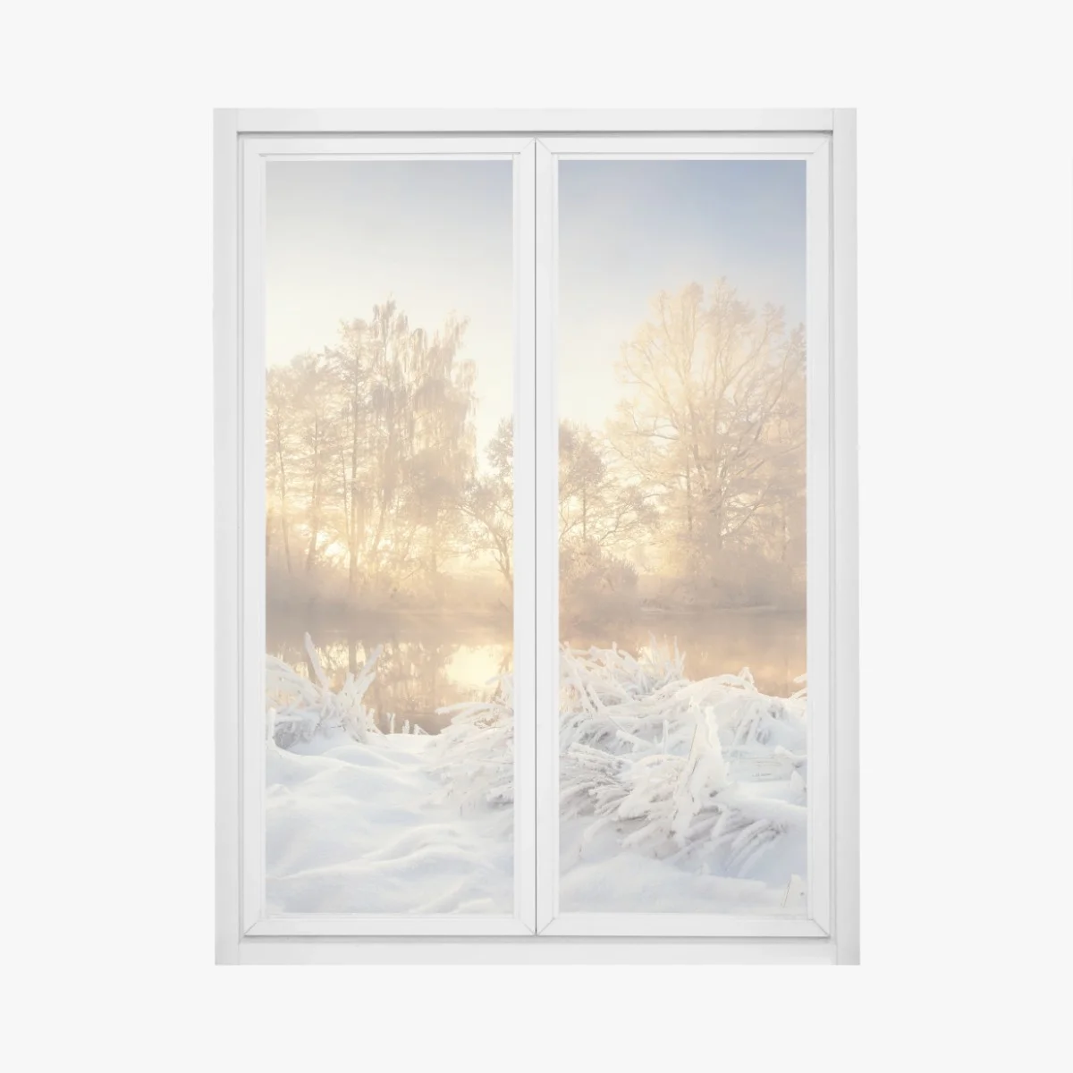 Pegatina para ventana amanecer dorado en paisaje invernal – Pixers® Pegatina para ventana amanecer dorado en paisaje invernal – Pixers®