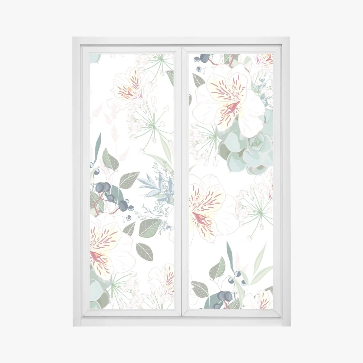 Pegatina para ventana diseño floral elegante en tonos pastel – Pixers® Pegatina para ventana diseño floral elegante en tonos pastel – Pixers®