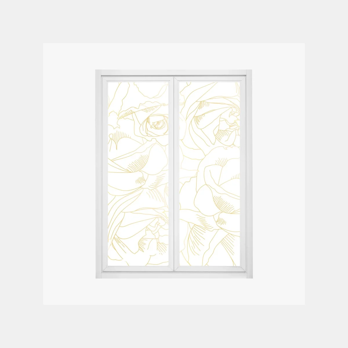 Pegatina para ventana patrón de rosas doradas sobre fondo blanco – Pixers® Pegatina para ventana patrón de rosas doradas sobre fondo blanco – Pixers®
