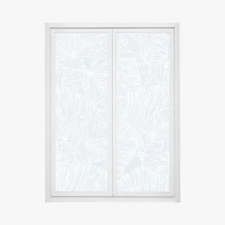 Pegatina para ventana patrón botánico en azul claro y blanco – Pixers®