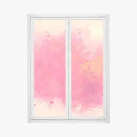 Pegatina para ventana explosión abstracta en rosa y dorado – Pixers®