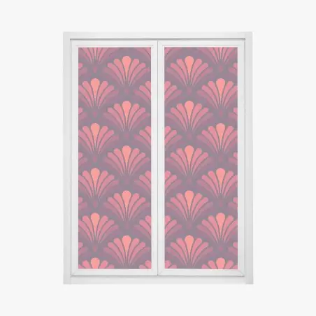 Pegatina para ventana motivo art déco en tonos rojos y burdeos – Pixers®