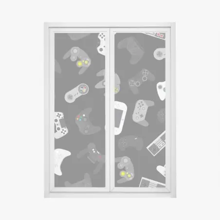 Pegatina para ventana patrón de mandos de videojuegos – Pixers®