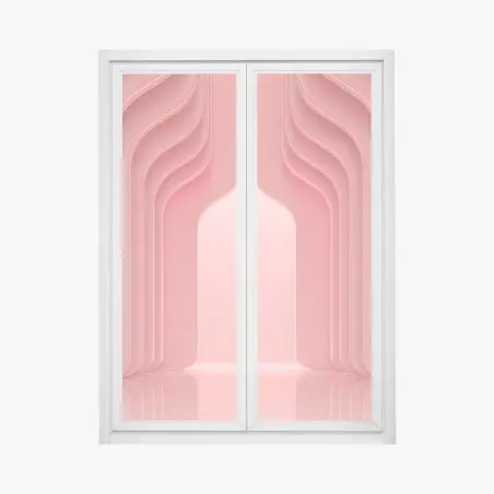 Pegatina para ventana espacio coral minimalista y futurista con arcos – Pixers®