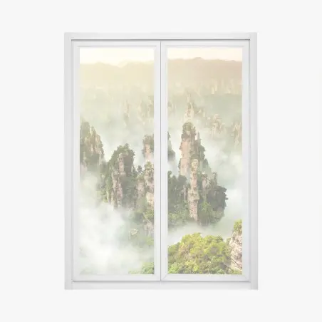 Pegatina para ventana paisaje místico de Zhangjiajie en Wulingyuan – Pixers®