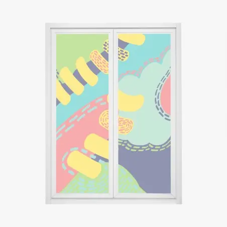 Pegatina para ventana paisaje abstracto colorido y dinámico – Pixers®