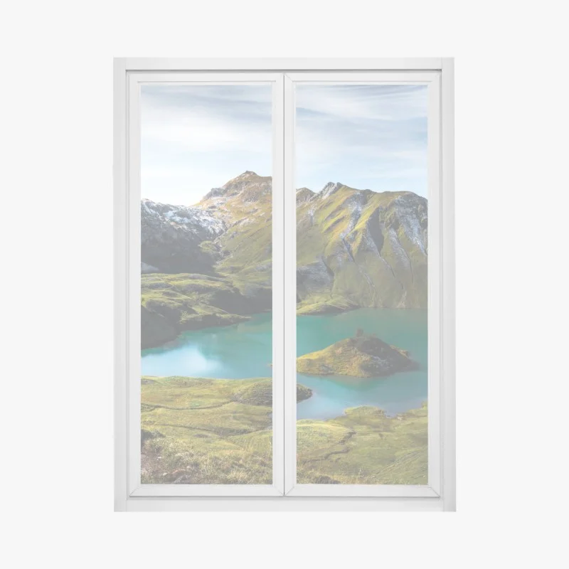 Pegatina para ventana lago Schrecksee en Baviera: paisaje alpino turquesa