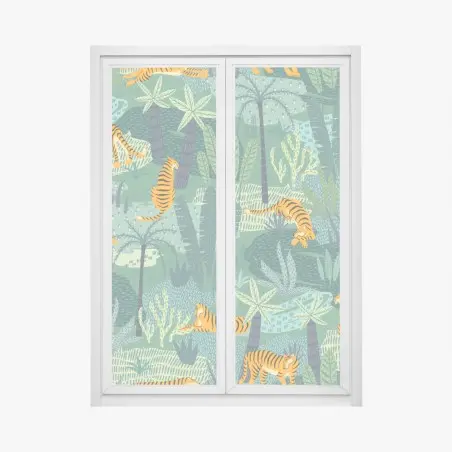 Pegatina para ventana tigres en la selva tropical – Pixers®