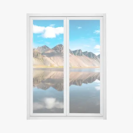 Pegatina para ventana reflejos de Vestrahorn en Stokksnes – Pixers®