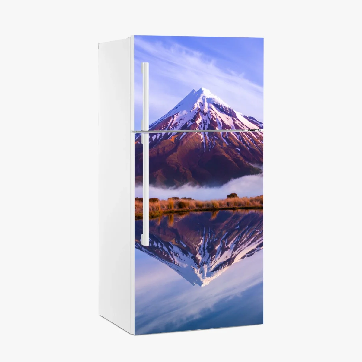 Pegatina para frigorífico montaña nevada reflejada en lago – Pixers® Pegatina para frigorífico montaña nevada reflejada en lago – Pixers®