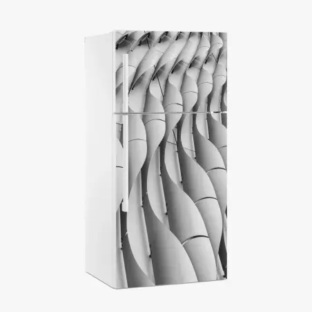 Pegatina para frigorífico patrón arquitectónico ondulado en monocromo – Pixers®