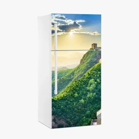 Pegatina para frigorífico paisaje sereno de la Gran Muralla China al amanecer – Pixers®