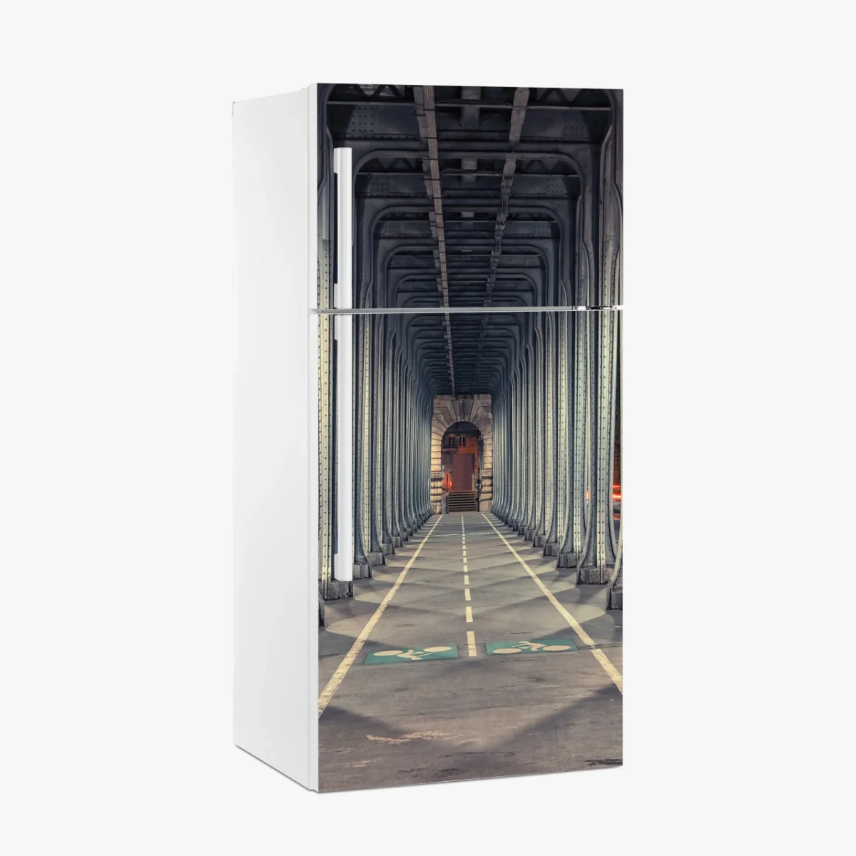 Pegatina para frigorífico simetría nocturna bajo puente metálico – Pixers® Pegatina para frigorífico simetría nocturna bajo puente metálico – Pixers®