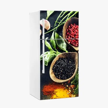 Pegatina para frigorífico composición de hierbas y especias aromáticas – Pixers®