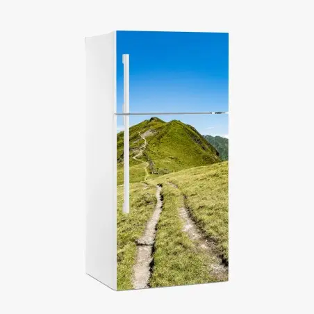 Pegatina para frigorífico sendero serpenteante en los Alpes de Zillertal – Pixers®