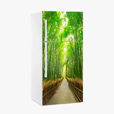 Pegatina para frigorífico paseo sereno en el bosque de bambú de Arashiyama, Kyoto – Pixers®