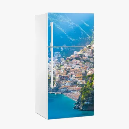 Pegatina para frigorífico panorámica de Positano en la Costa Amalfitana – Pixers®