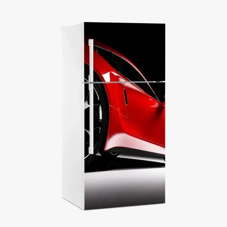 Pegatina para frigorífico detalle de deportivo rojo en perspectiva baja – Pixers®