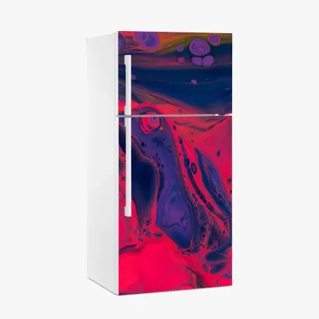 Pegatina para frigorífico flujo psicodélico fucsia y azul – Pixers®