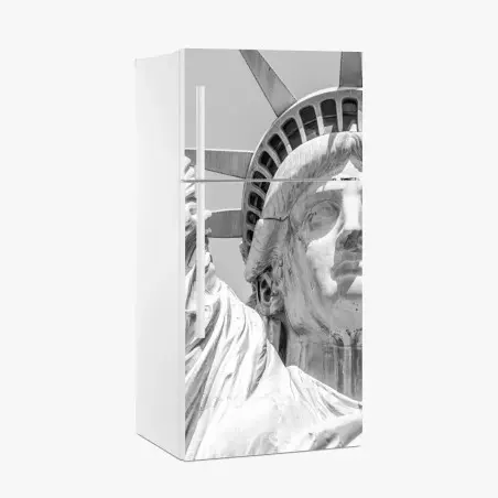 Pegatina para frigorífico detalle en blanco y negro de la Estatua de la Libertad – Pixers®