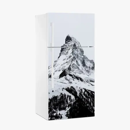 Pegatina para frigorífico cima nevada imponente – Pixers®