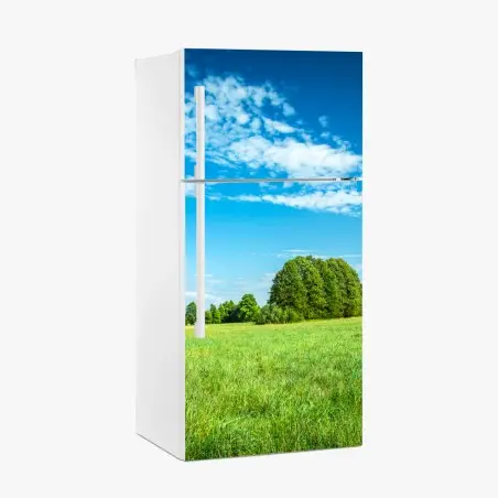 Pegatina para frigorífico pradera bajo cielo azul – Pixers®
