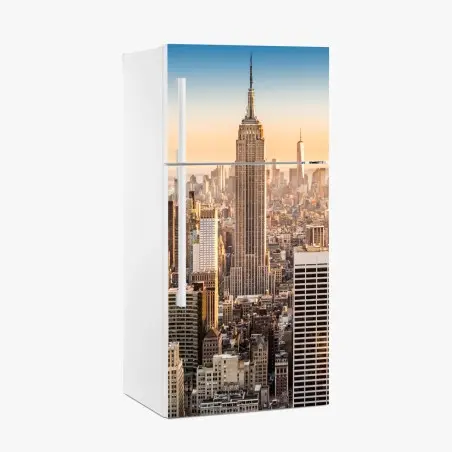 Pegatina para frigorífico panorama urbano de Nueva York al atardecer – Pixers®