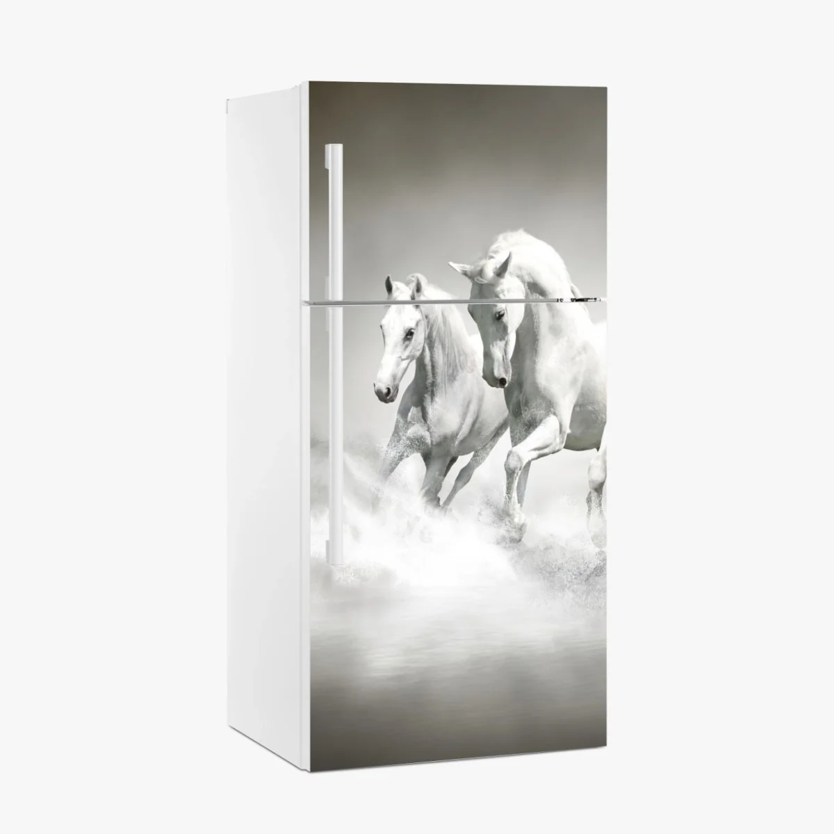 Pegatina para frigorífico trío de caballos blancos galopando sobre el agua – Pixers® Pegatina para frigorífico trío de caballos blancos galopando sobre el agua – Pixers®