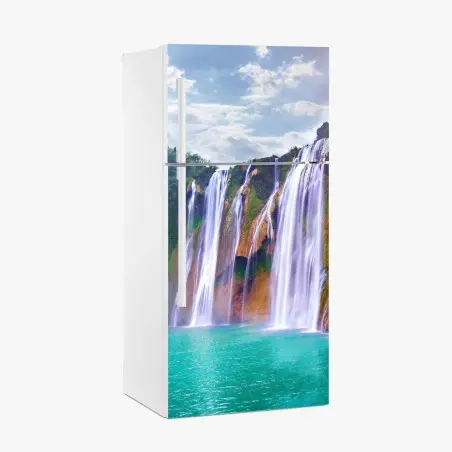 Pegatina para frigorífico paisaje sereno de la cascada Jiulong en Luoping, China – Pixers®