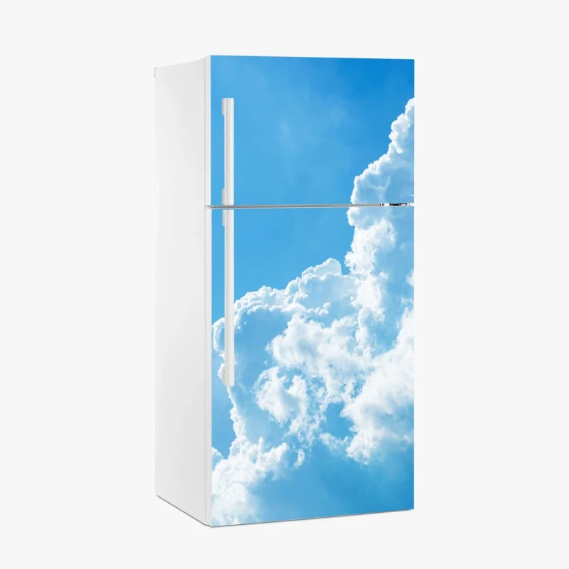 Pegatina para frigorífico cielo azul con nubes esponjosas
