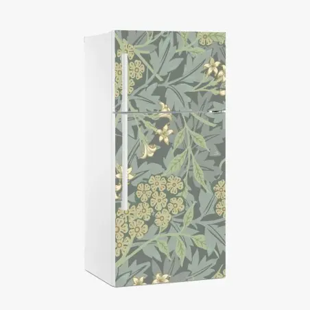 Pegatina para frigorífico estampado botánico vintage en tonos verdes y grises – Pixers®